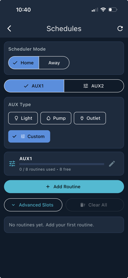 Atlantis Boater App lift schedules screen